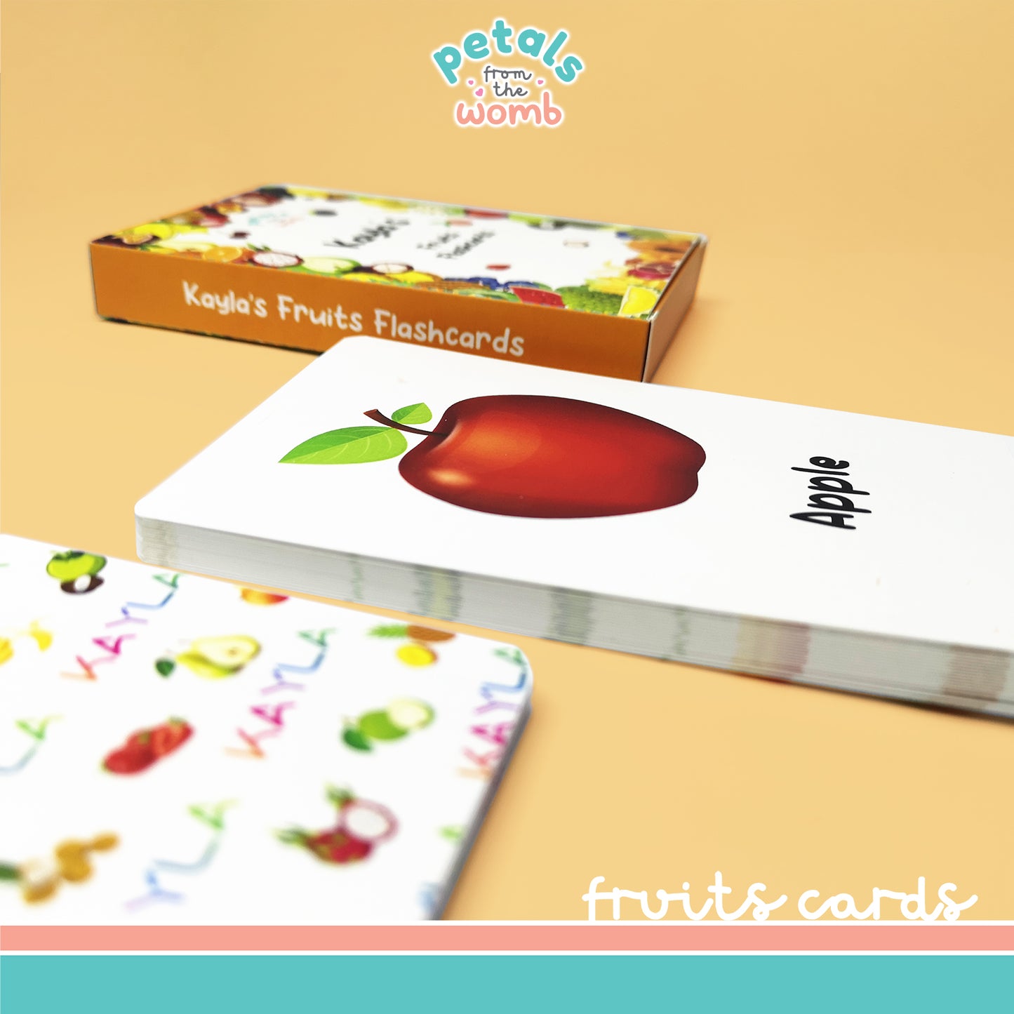 Personalised Fruits Flashcards Educational Gift for Toddlers